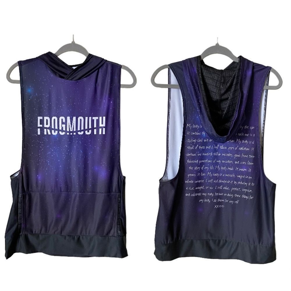 Frogmouth Space Black Purple Hoody  Size L